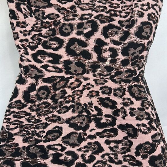 Parker Black JoJo One shoulder leopard print mini dress size 4 EUC - Picture 8 of 12